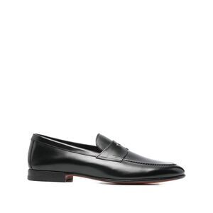Santoni Black Loafers Men